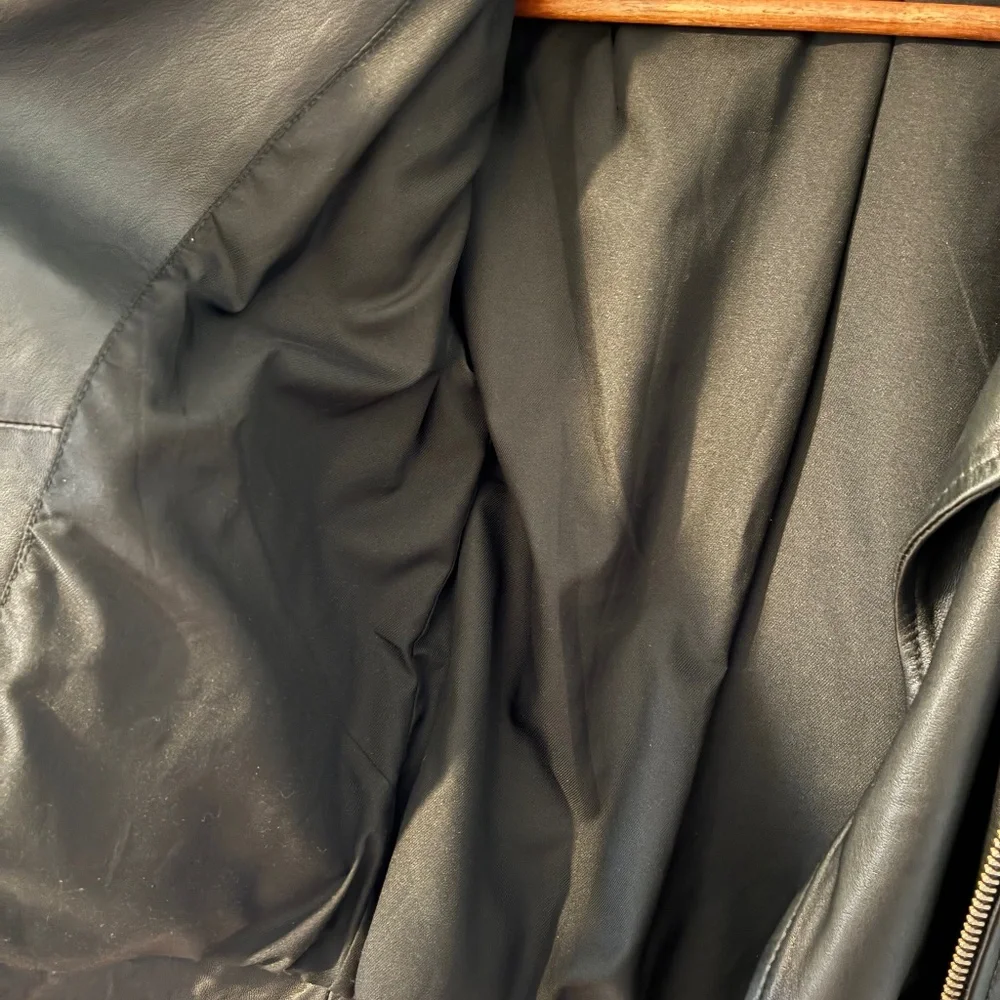 All Saints Leather Balfern Biker Jacket Size 0 - Picture 5 of 6